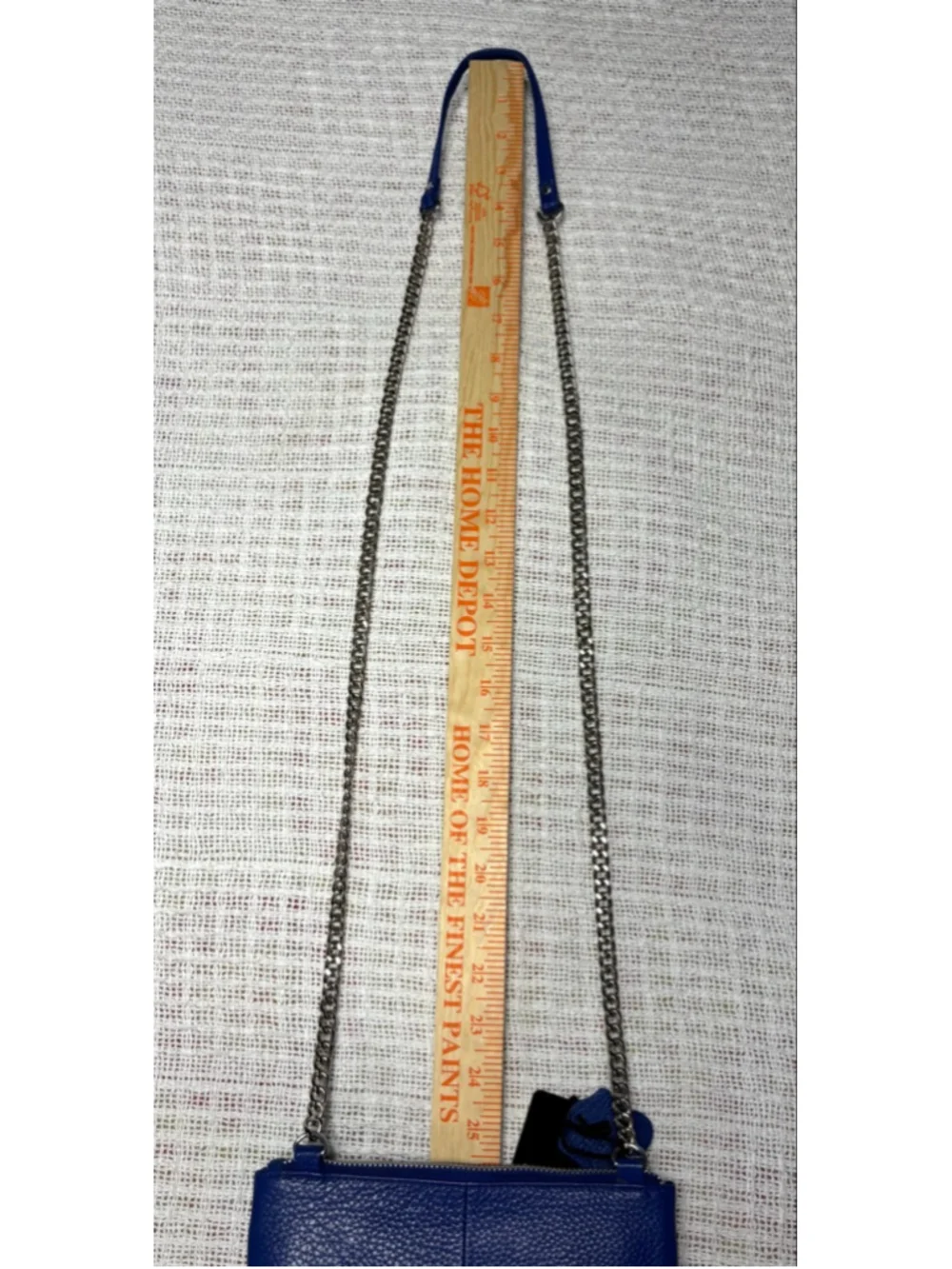 NEWAGE Genuine pebbled Leather Royal Blue Mini Crossbody Bag NWT